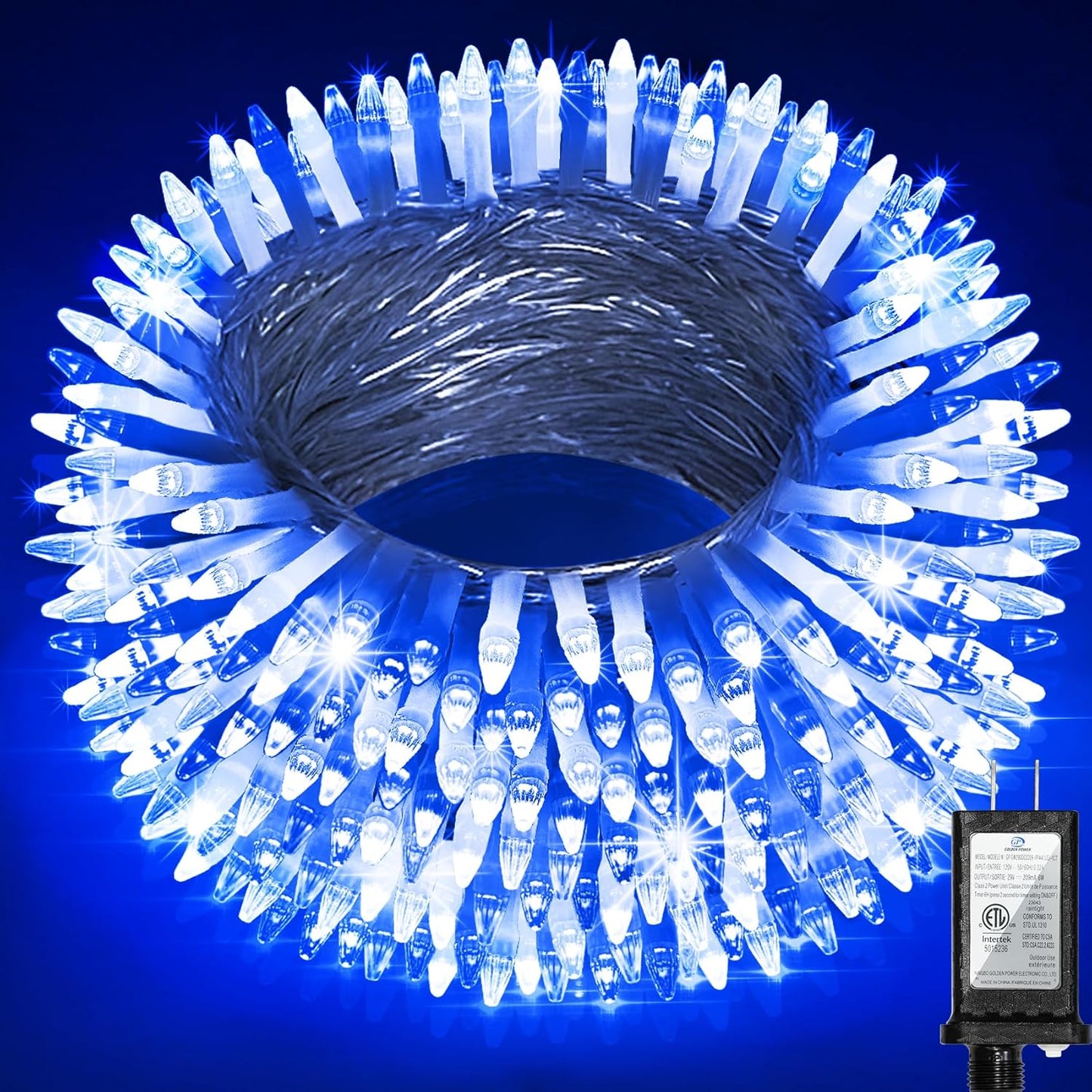 1500LED Christmas Lights Outdoor Use, 470ft 12 Modes Blue and Cool White LED String Lights with Timer Dimmable, Waterproof Christmas Tree Lights for Xmas Patio Yard Fence Balcony Garden Decor