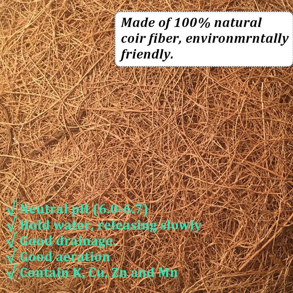 2PCS Round Replacement Coco Liner for Hanging Basket, 12 inch Coconut Fiber Plant Basket Liner for Garden Planter Flower Pot (12 inch Round)