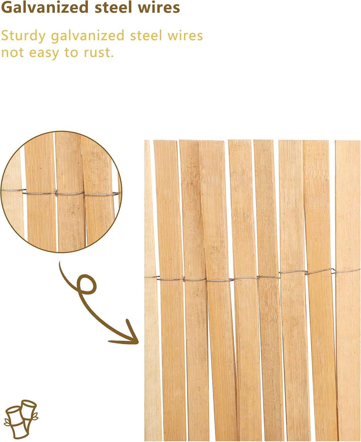 4ft x 13ft Natural Bamboo Slat Screening Roll, Outside Bamboo Privacy Fencing, Privacy Screen Panels for Garden, Outdoor