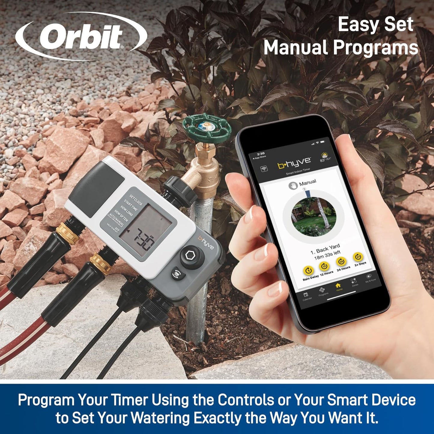Orbit 24639 B-hyve XD 4-Port Smart Hose Watering Timer with Wi-Fi Hub