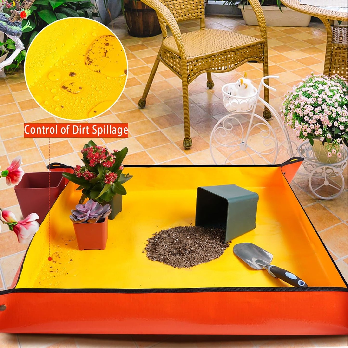 3 PCS 39.5"X39.5" Extra Large Repotting Mat for Indoor Plants Transplanting and Mess Control, Gardening Gifts for Women Men