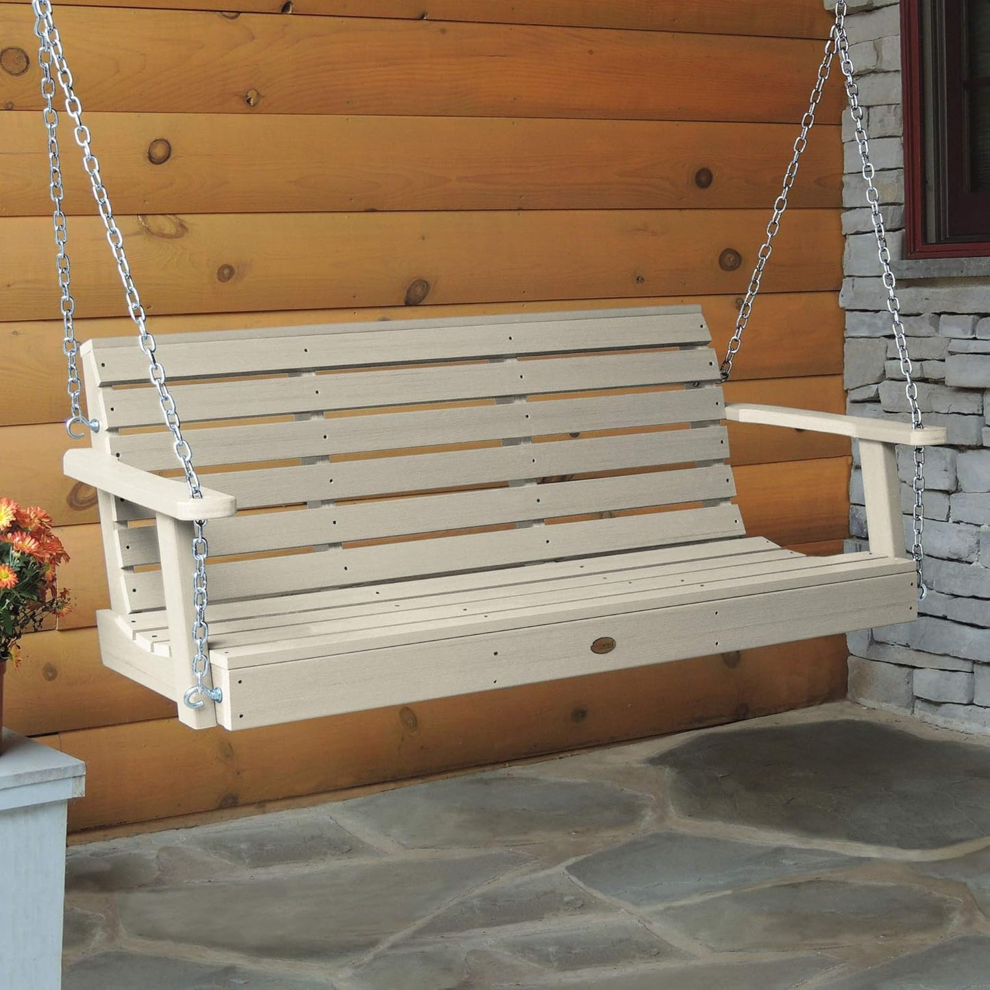 highwood Weatherly Porch Swing, 4 Feet, Whitewash