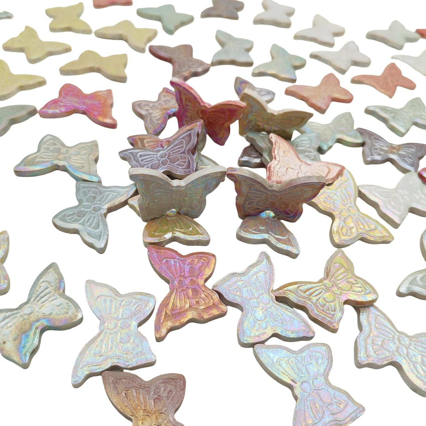 500g/1.1lb Random Color Irregular Ceramics Mosaic Tiles,DIY Making Creative Ceramic Mosaic Tiles for DIY Craft Plates Flowerpots Vases Cups Mosaic Making Supplies (Mix Butterflies)