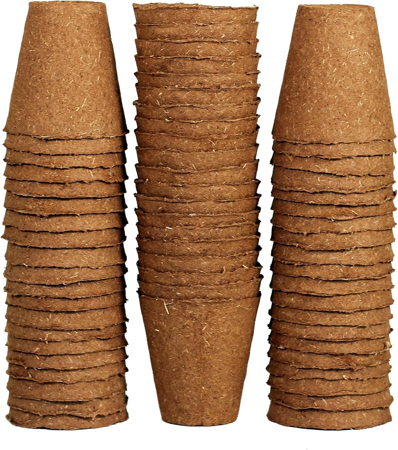 Daniel's Plants 3" Naked Pots | Natural Plantable Seed Starter Pots | OMRI-Listed Biodegradable for Seedlings | Enhanced Drainage & Aeration | Earth Friendly - Peat Free (60, 3" Round)
