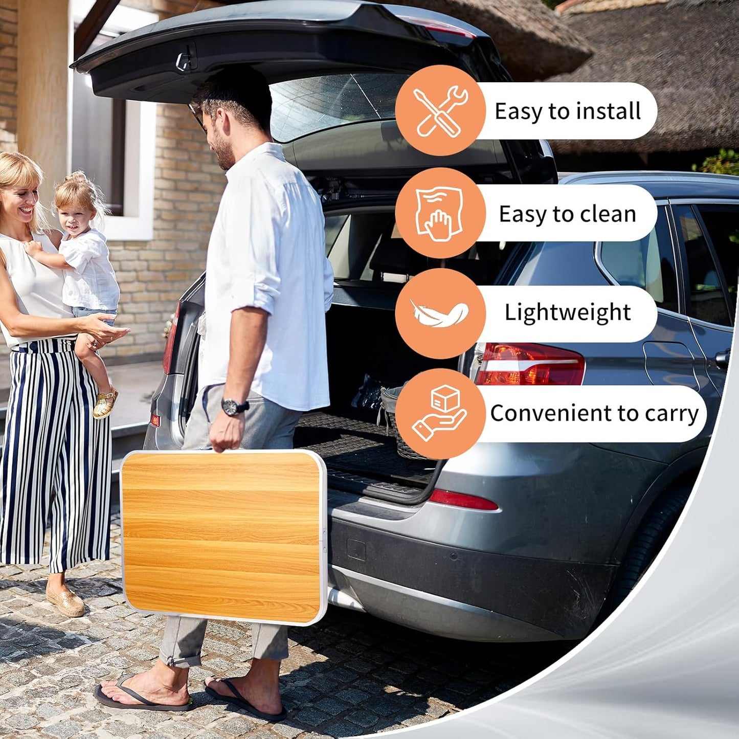 2.0 Ft Folding Portable Camping Table, RV Dining Tables for Inside, Outdoor Camping for 2 People, Tailgate, BBQ, Picnic, Cooking, Beach, Garden, Party, Yellow