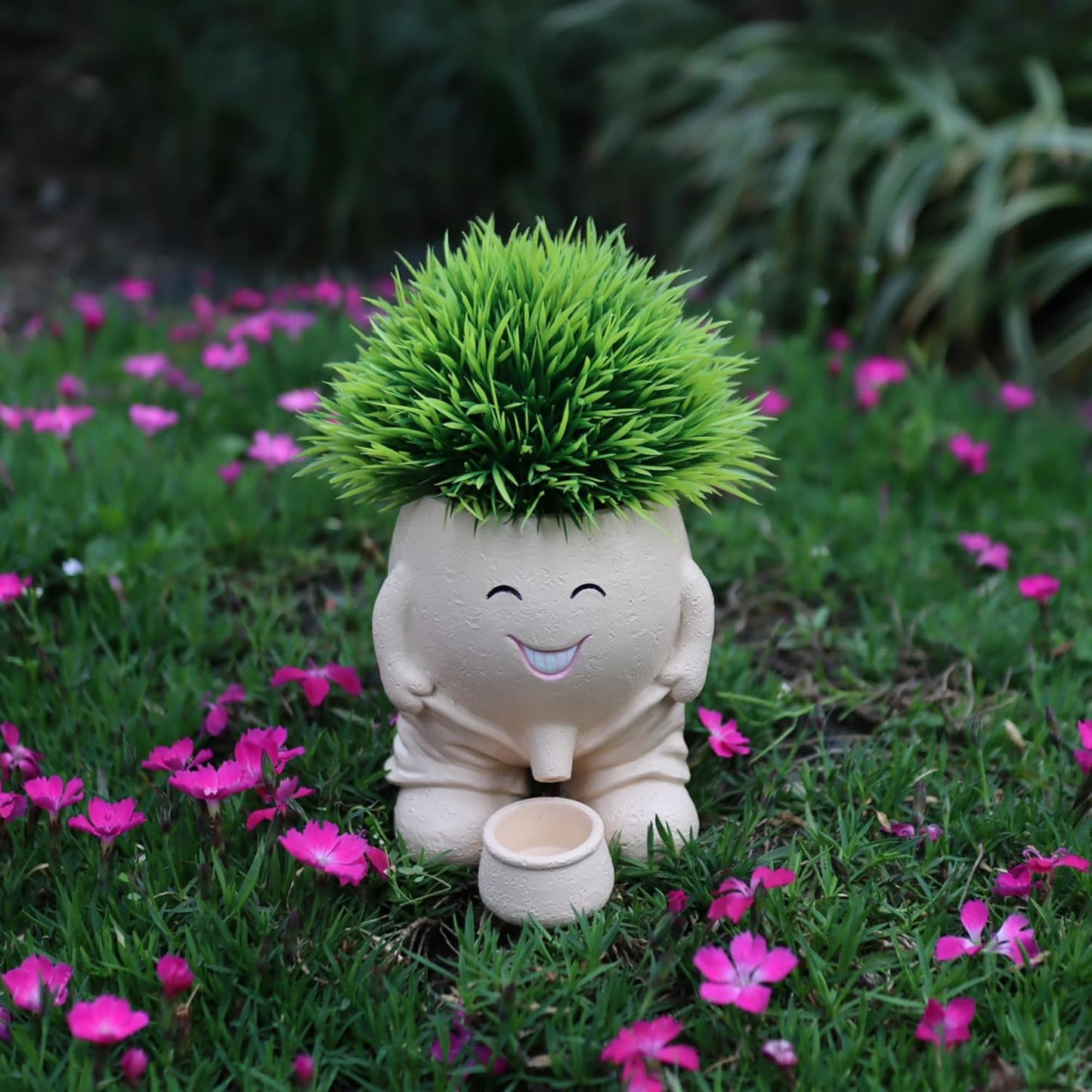 Head Planter, Unique Face Flower Pot Fun Head Vase for Plants for Indoor and Outdoor Décor, Cute Cactus Office Plant Pots