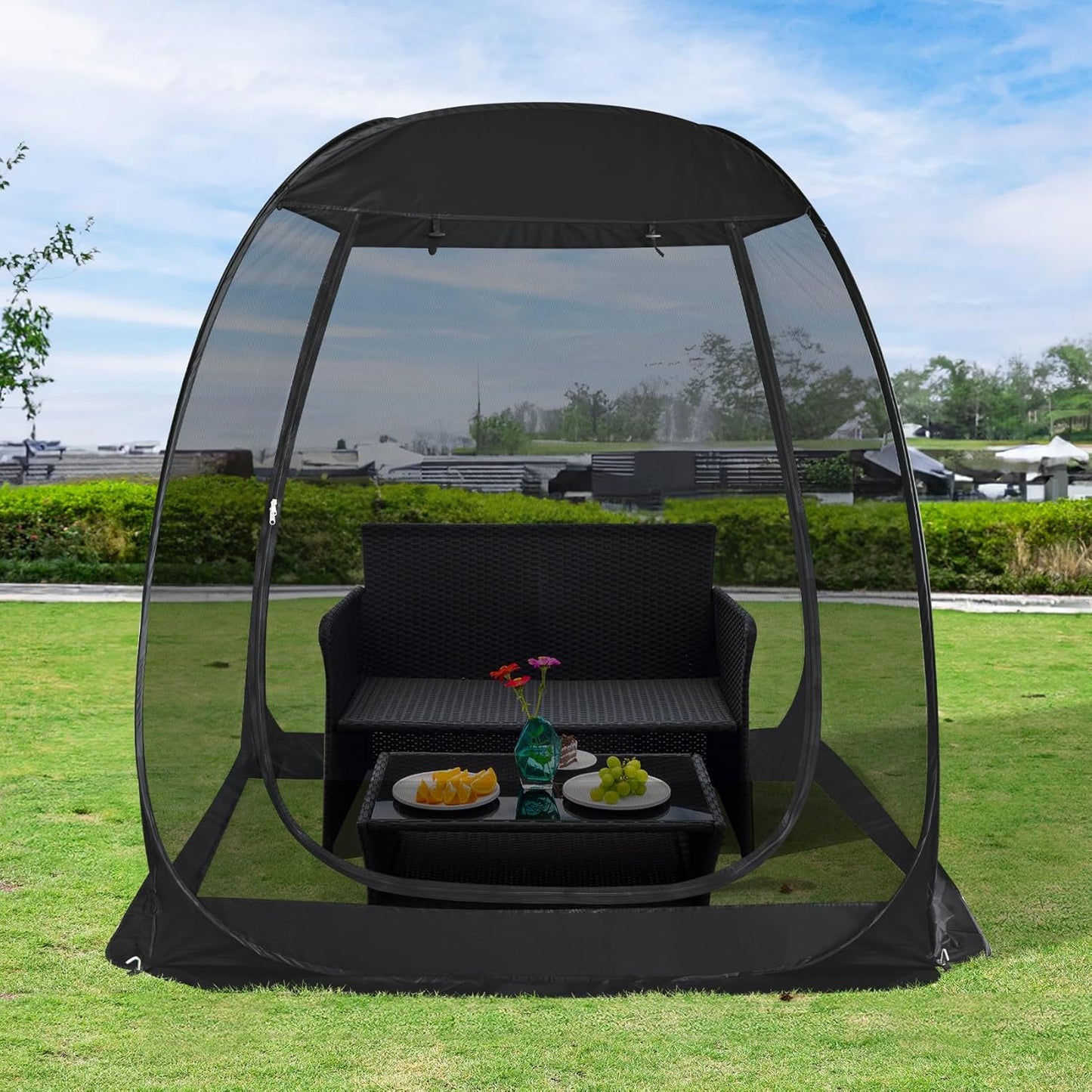 Alvantor Screen House Gazebo, 6-10-15 Person Pop Up Igloo Screened Canopy Tent with Mosquito Netting Sides, Instant UV Resistant Sun Shelter for Garden, Patio, Backyard