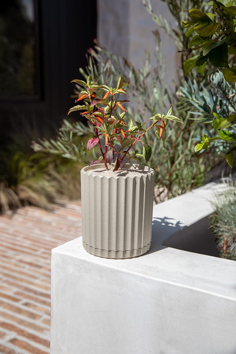 Veradek Demi Series Demi 6" Planter w/Tray - Sand, 2 Pack