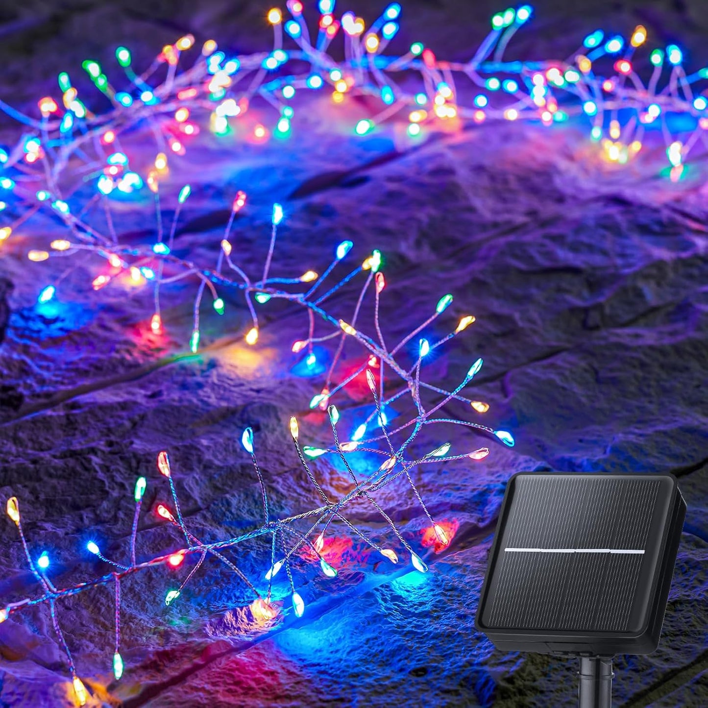 Brightown Solar String Lights for Outside, 2 Packs Total 39.2Ft 480 LED Solar Fairy Lights for Outdoor Waterproof with 8 Modes for Patio Party Garden Yard Home, Multicolor