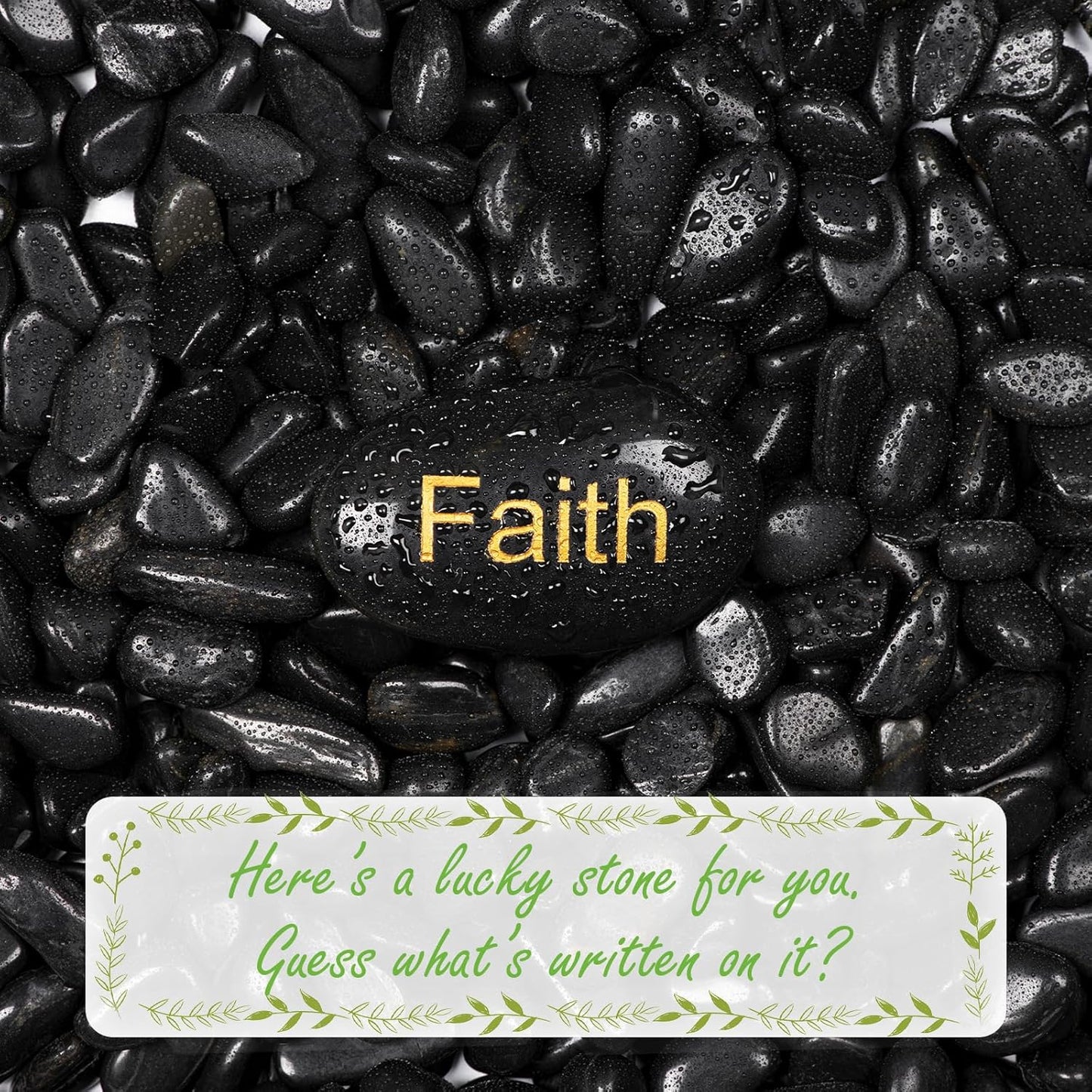 5lbs Black Natural River Rocks, High-Polished Pebbles for Plants Garden, 0.3-0.8 inch Decorative Stones, Ideal for Fish Tank, Vases, Home Decor and Garden Landscaping,Black