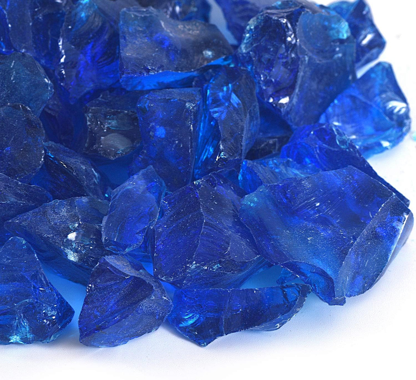 High Luster Reflective Fire Glass Gravel,Fire Gems,Fire Drops,Fire Glass Pebbles Stones Beads Chips for Fire Pit Fish Tank Aquarium Garden,1-2cm,540g/1.19lb (Aquamarine)