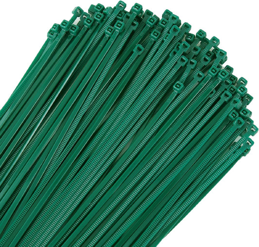 10 inch 3mm Dark Green Nylon Garden Cable Zip Ties Self Locking Cable Ties Twist Ties, Multi-Purpose Cable Tie(100 Pcs)