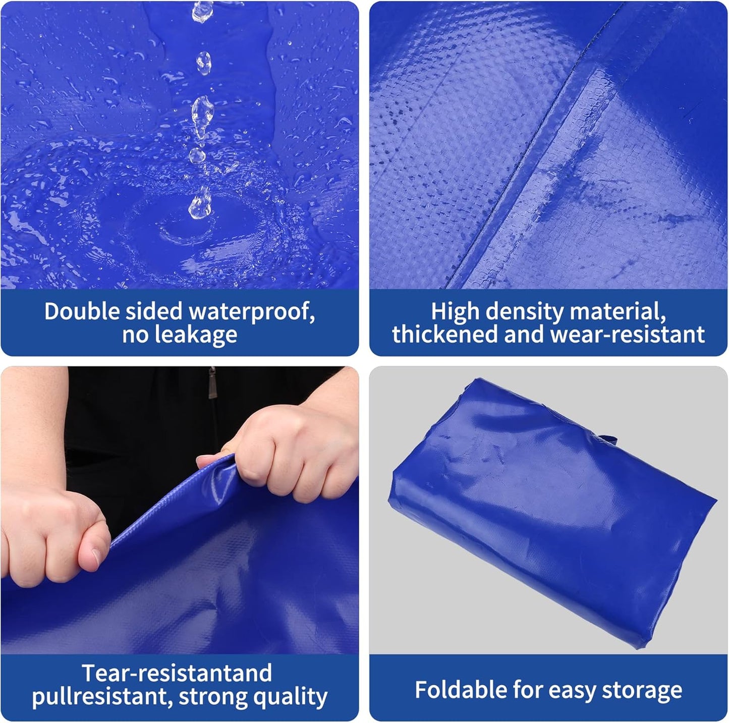 330 L/87 Gal Water Bladder Tank, Foldable Portable Water Storage Container, Emergency Water Bag for RV, Truck Bed, Fire Prevention, Drought Resistance, Blue