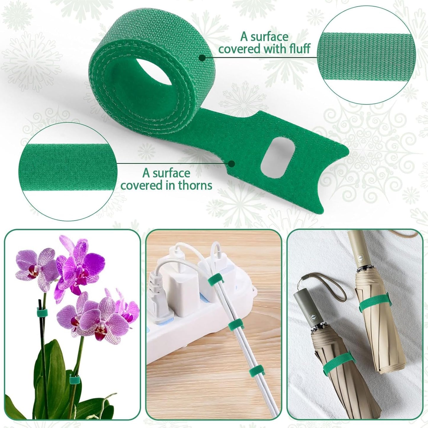 100 Pcs Christmas Garland Ties 12Inch Adjustable Holiday Garland Twist Ties for Holiday Christmas Halloween Tree Wreath Party Yard Wall Doorway Reusable Nylon Garden Cable Straps Decoration(Green)