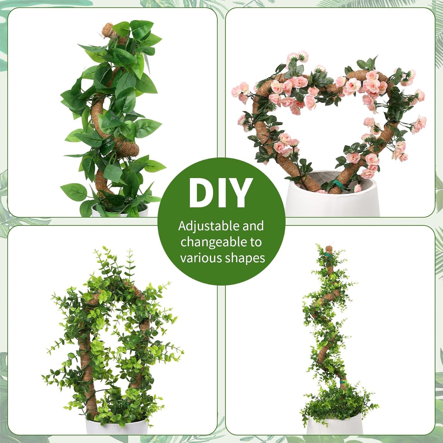 2 Pack Moss Pole, LveSunny 29 Inch Bendable Moss Pole Monstera Plant Support, More Flexible and Corrosion-Resistant Monstera Plant Support, Suitable for Potted Plants to Grow Upwards