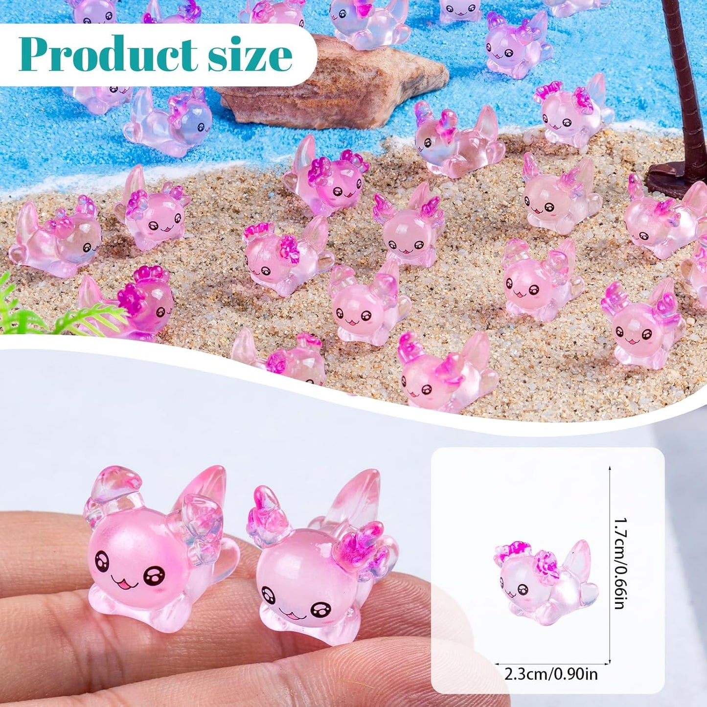 80 Pcs Mini Resin Axolotl with Coral Variety Tiny Animals Figures Miniature Little Small Salamander Figurines Bulk for Micro Fairy Garden Landscape Accessories Hide Crafts Decor