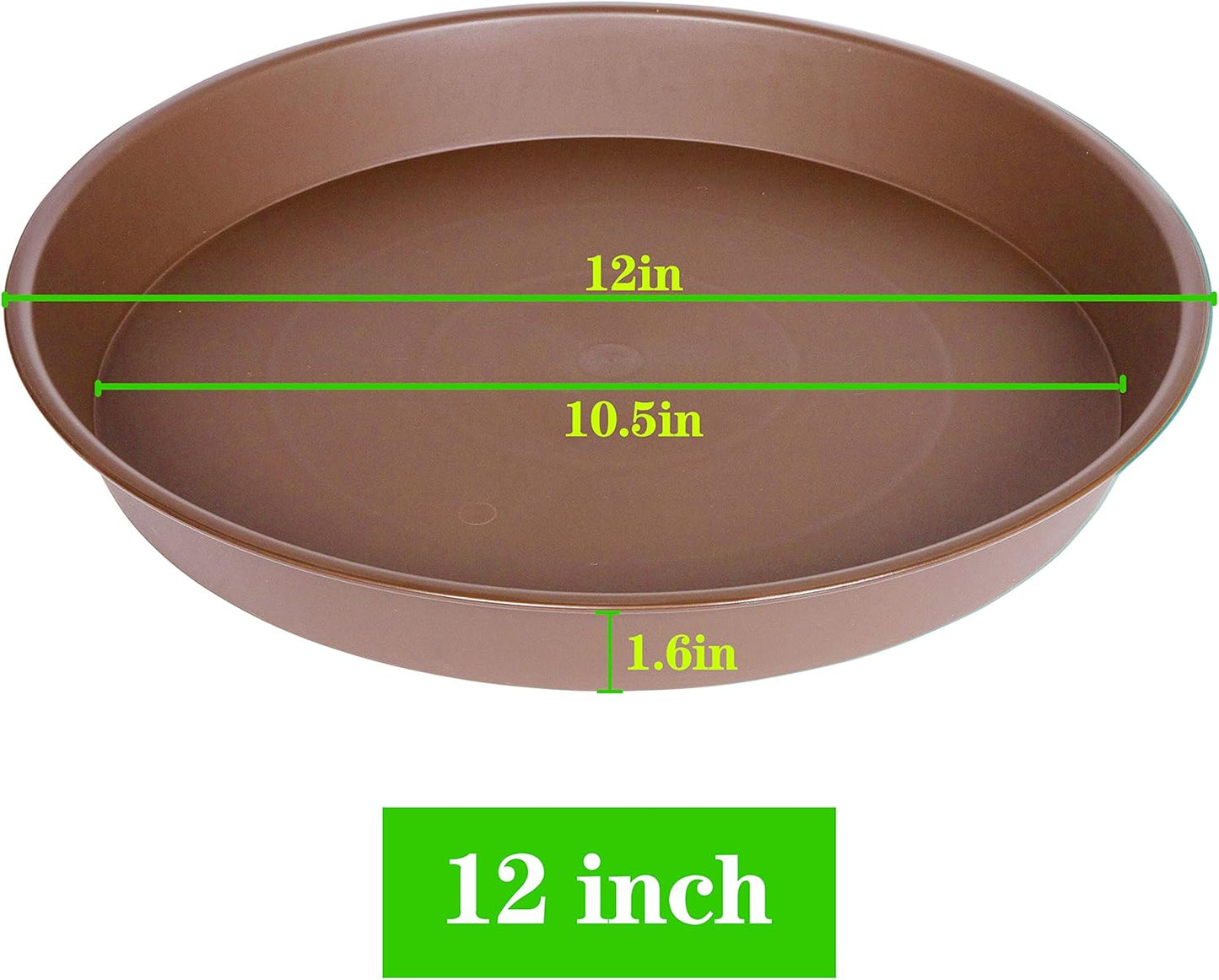 2 Pack of Bird Bath Bowl 12", 1.6" Depth, 10 12 inch Birdbath Bowls Dish Only for The Garden, Large Plant Saucer (12", Chocolate)