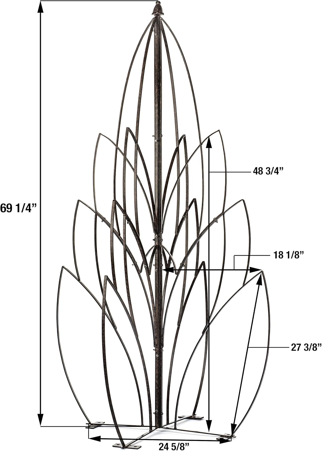 H Potter Garden Lotus Bud Trellis for Climbing Plants Wrought Iron Metal Obelisk for Patio Deck Flowers Weather Resistant Yard Art
