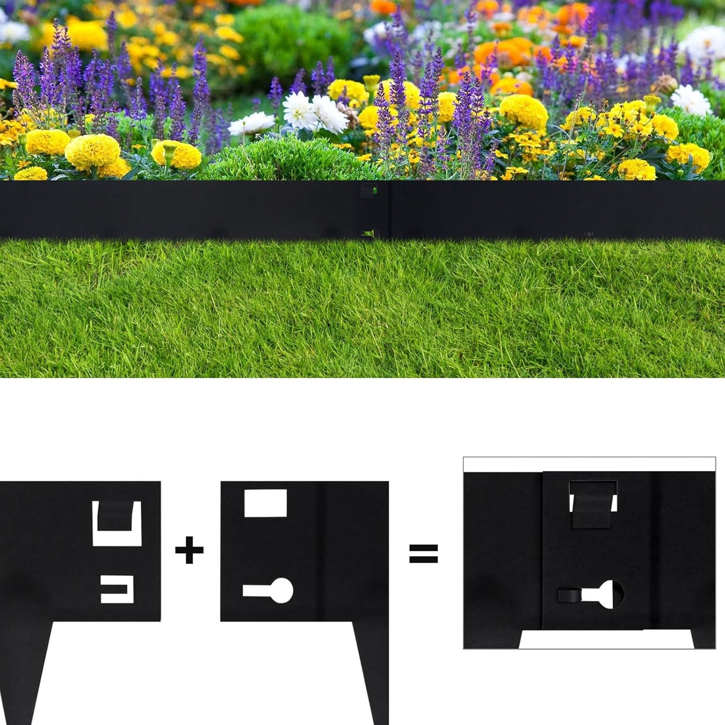 5 Pack Steel Landscape Edging,Metal Landscape Edging 40 Inch Strips, Metal Garden Edging 7 inch Depth, Steel Edging for Landscaping