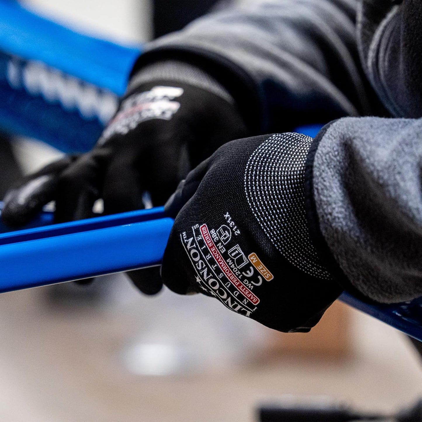 linconson 12 Pack Safety Performance Series Construction Mechanics Wrinkle Latex Work Gloves