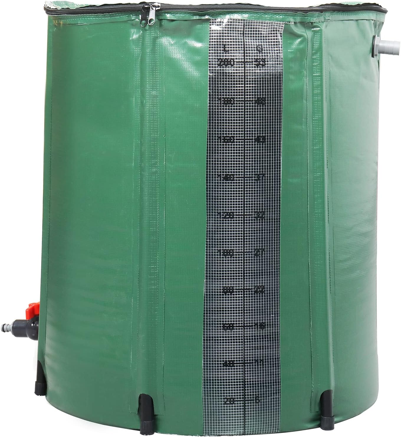 50 Gallon Collapsible Rain Barrel, Rain Catcher Barrel, Portable Rainwater Collection System with Volume Scale Mark, Spigots and Overflow Kit, Rain Water Barrel Collector for Garden, Green