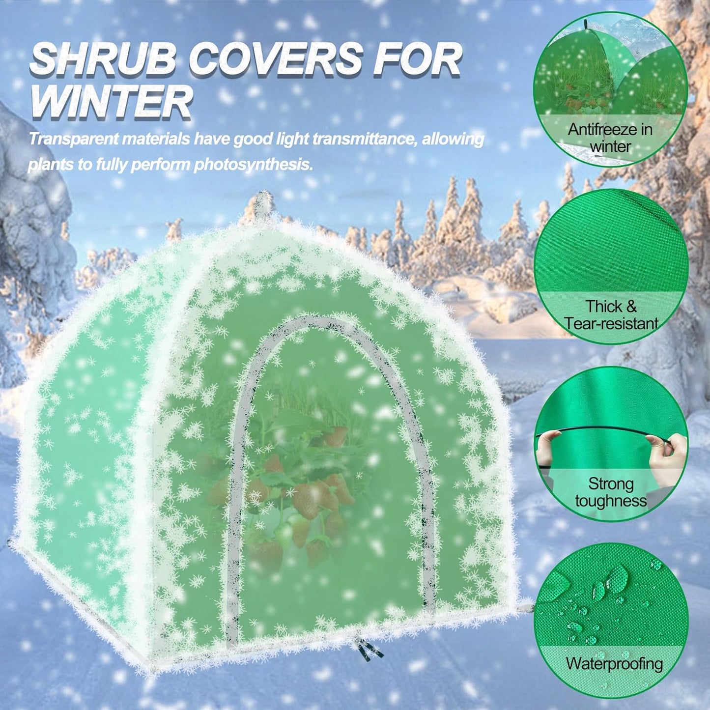 36″*36″*35.5″, Winter Plant Warm Covers - Raised Bed Cover, Garden Row Accelerator, Warm Tent Freeze Protection Humidity Domes for Germination, Seedling Propagation Protecting Plants from Animals 2PCS