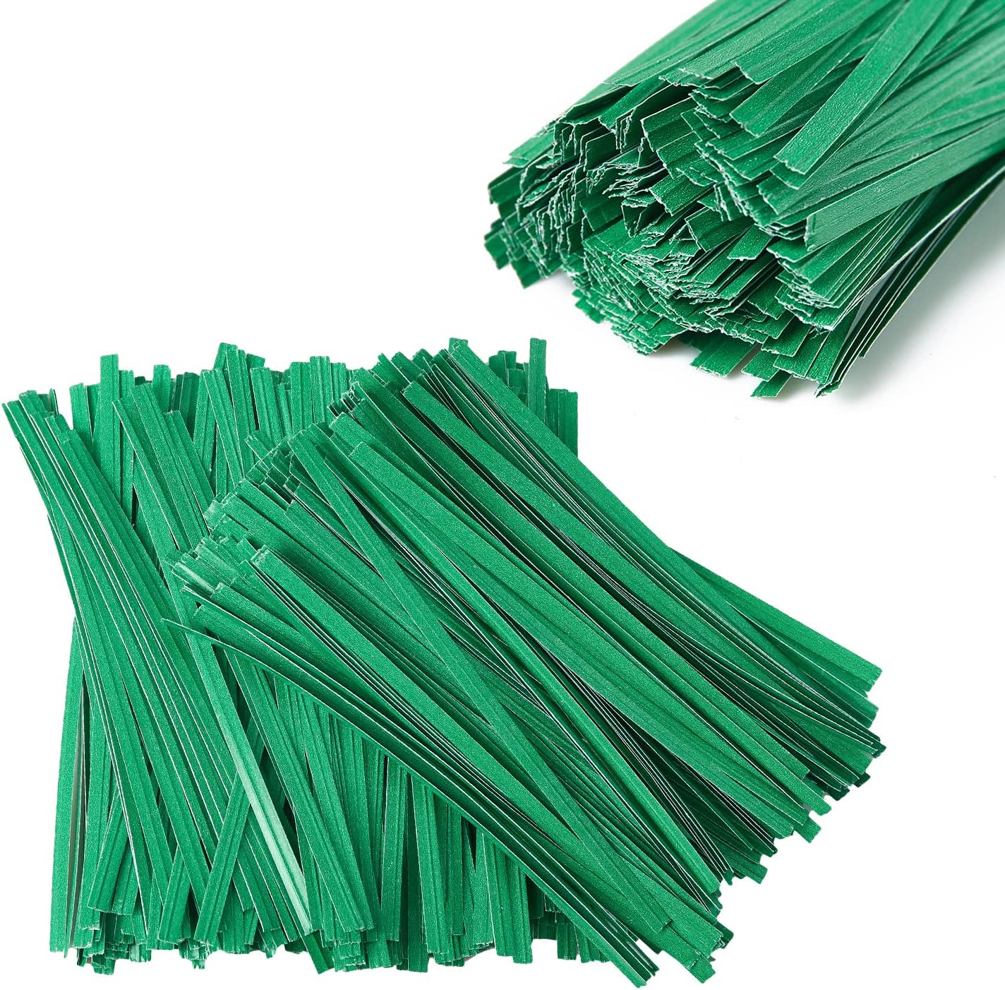 500 Pcs 5" Green Paper Twist Ties, for Party Cello Candy Bread Coffee Bags Cake Pops