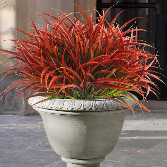 Uieke 28 Bundles Artificial Outdoor Plants UV Resistant Fake Grass Plants Faux Plastic Plants Greenery Shrubs for Home Garden Pathway Window Box Front Porch Cemetery Fall Decor, Autumn Red