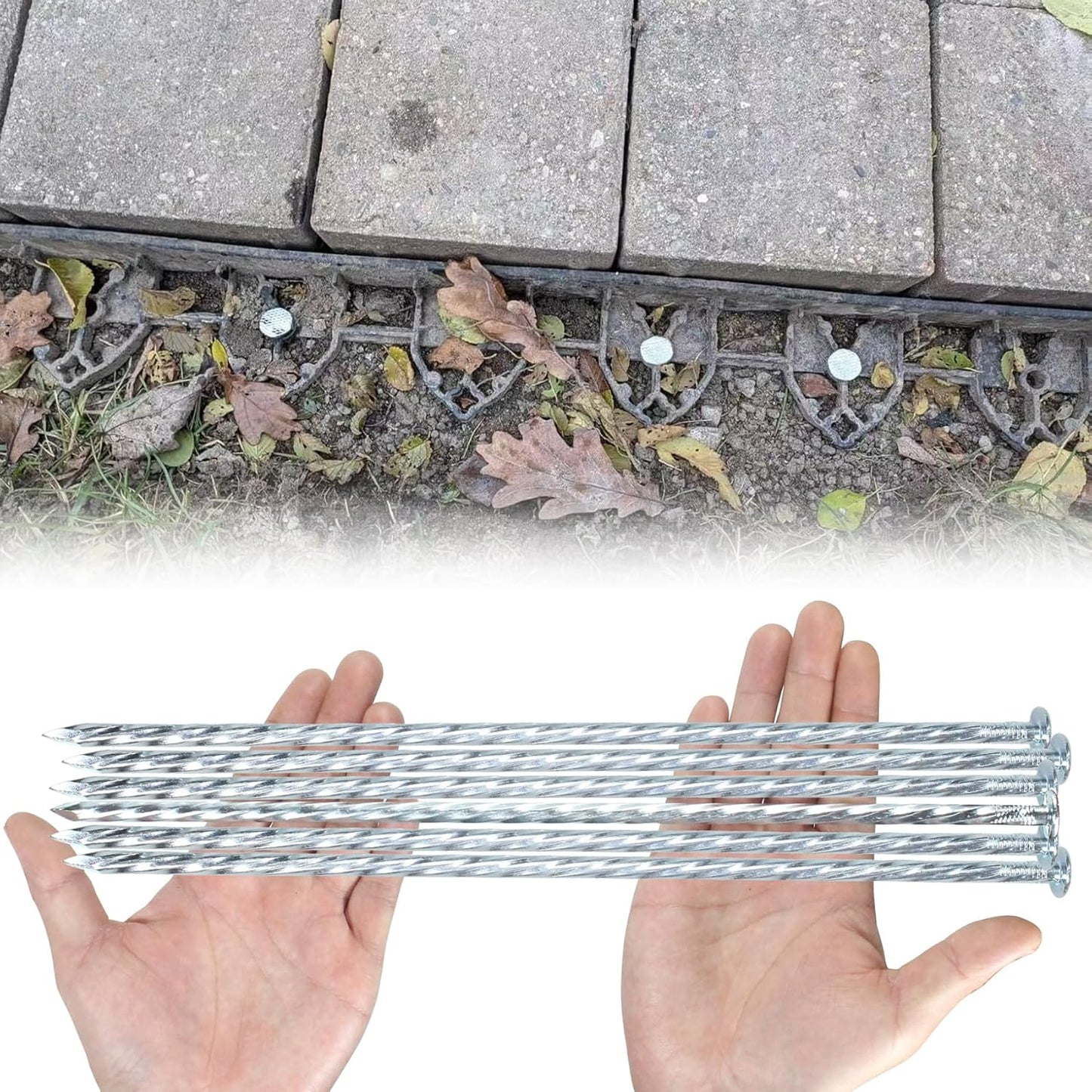 14 Inch Heavy Duty Spiral Landscape Spikes Solid Galvanized Metal Garden Stakes for Speed Bump, Wheel Stop, Paver Edging, Floor Covering, Weed Barriers, Tent, Garden Plants (15)