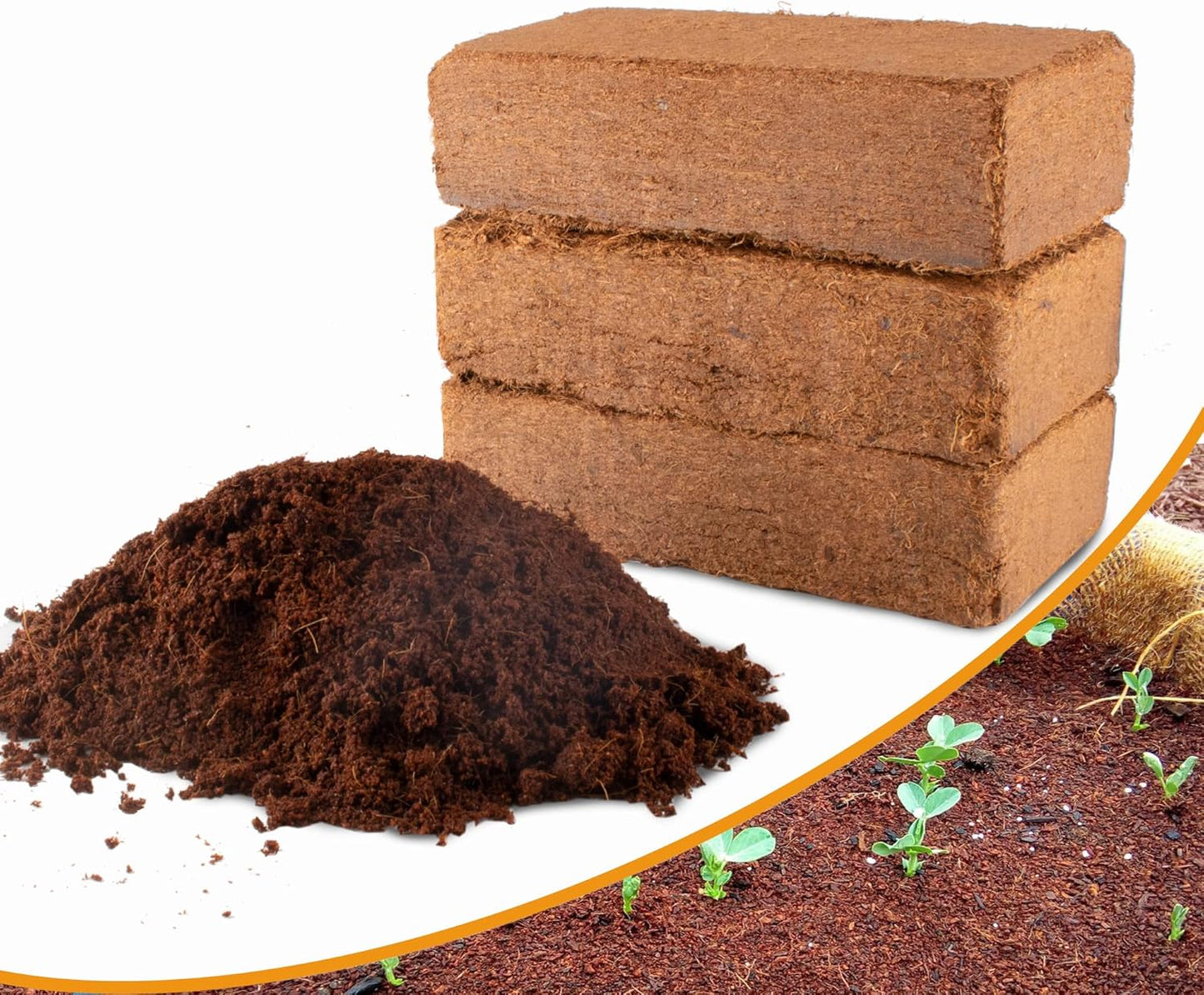 3-Pack Coco Coir Bricks, Premium Organic Peat Moss Mix for Plants, Low EC & pH Balance, Fiber Coconut Husk. Ideal for Gardening, Potting Soil & Substrate