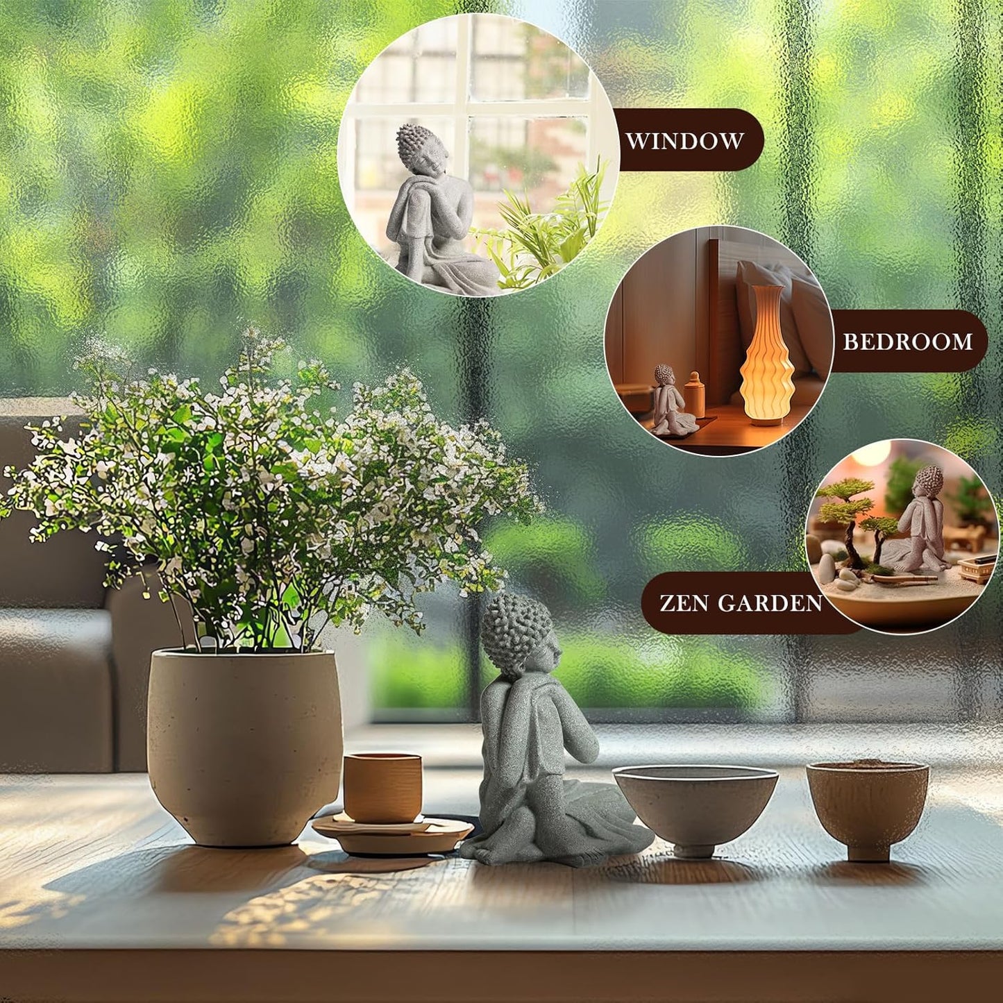 Little Buddha Statue for Home - Handmade Stone Meditation Sitting Buddha Figurine, Buddah, Buda, Budda, Baby Buddha Statue Indoor/Outdoor, Buddha Decor & Gifts, Buddhas, Buddha Sculpture