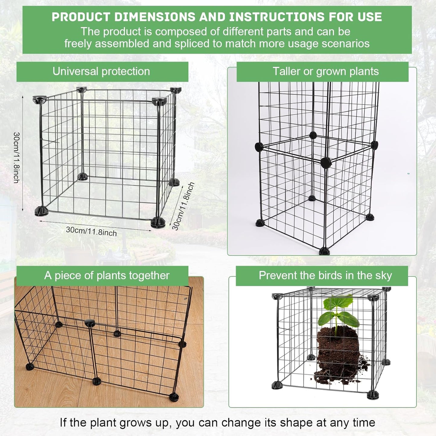 20 Set Wire Plant Cages for Plants Protect from Rabbits,
