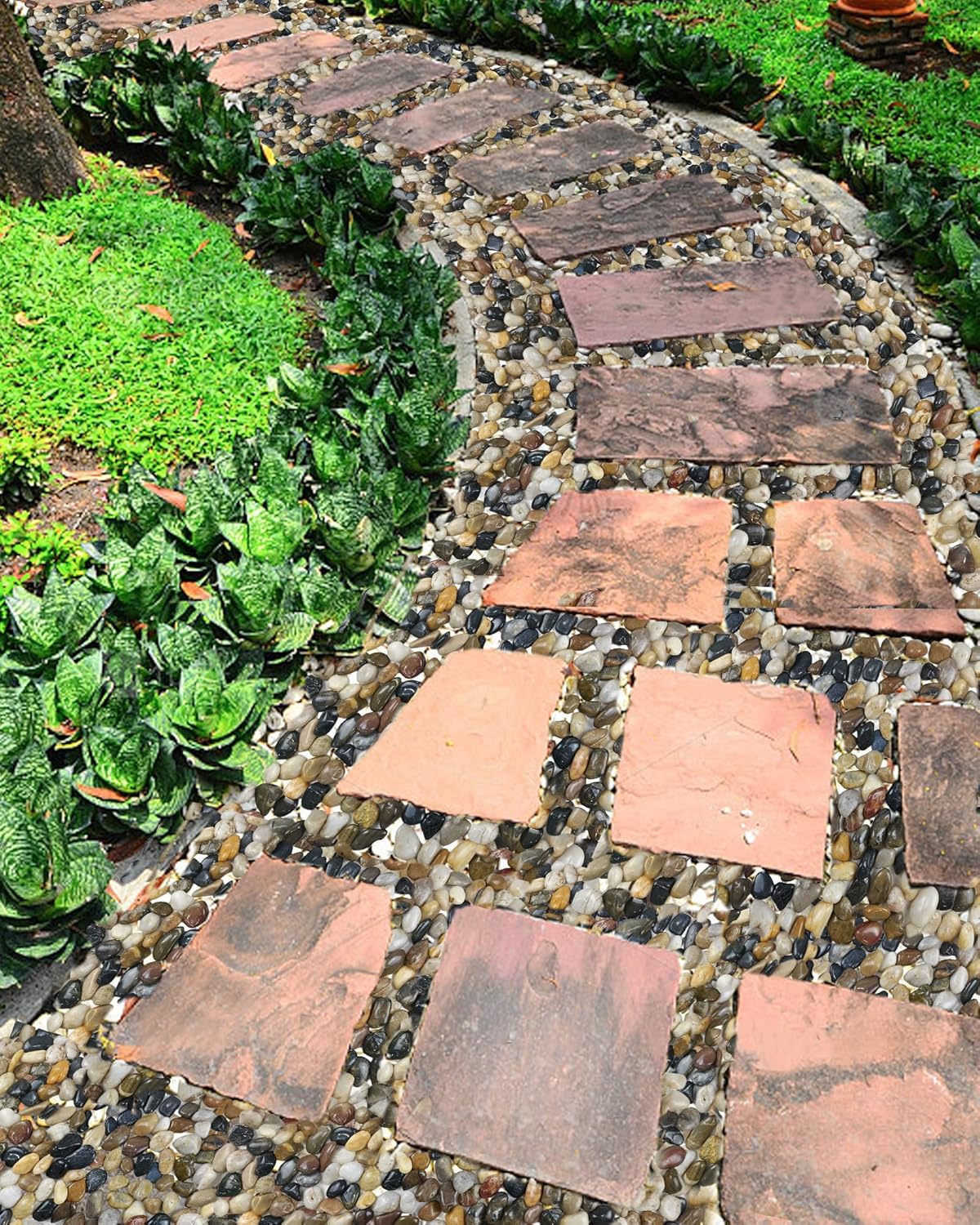 45LB Bulk Polished River Stones, 1"–2.2" Mixed Color Decorative Pebbles for Plants, Aquarium Gravel, Landscaping, Garden Pathways & Vase Filler