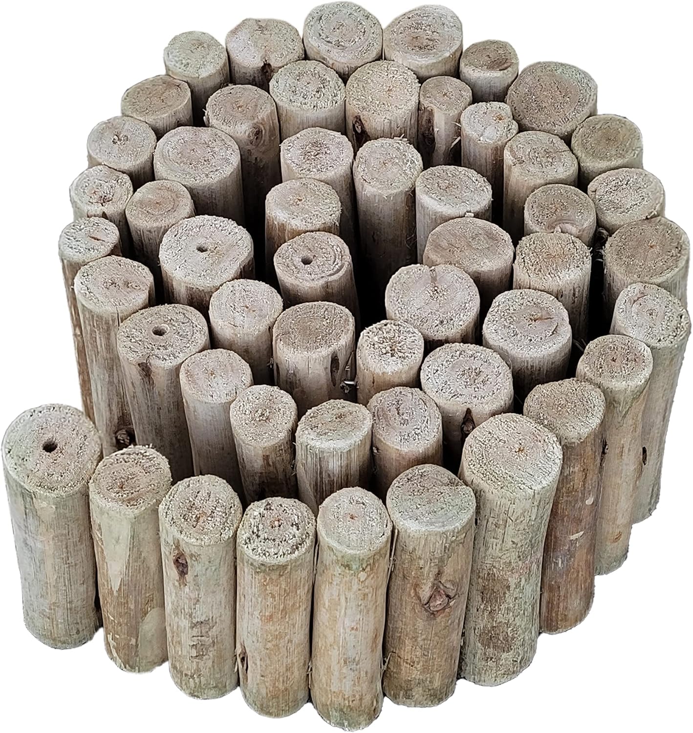 FOREVER BAMBOO Natural Eucalyptus Wood Solid Log for Landscaping Edging Lawn Garden Fence Borders 72 in L x 6 in H x 1.25 in D