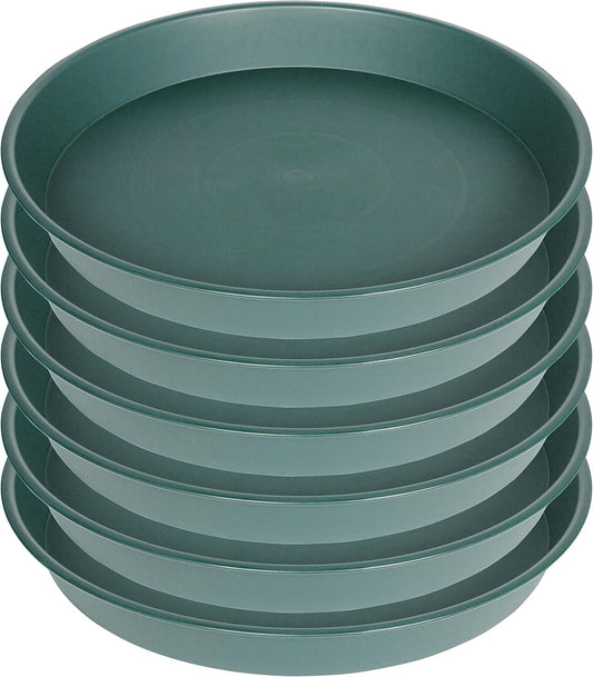 6 Pack of 12 inch Plant Saucer Bird Bath Bowl, Heavy Duty Plastic Plant Saucer 12 inch Round, Durable Plant Tray for Pots, Plant Saucers for Indoors, Plant Trays for Planter (12", Green)