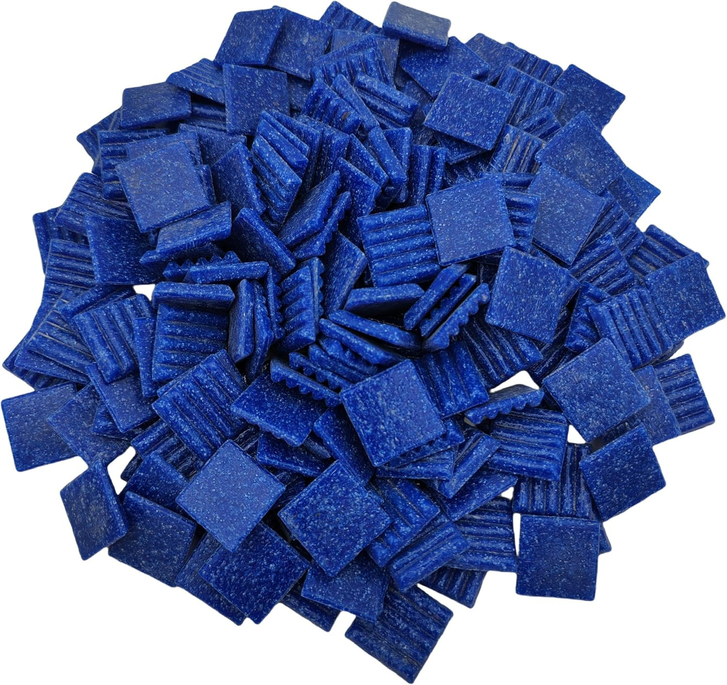 3/4 inch Quartz Glass Mosaic Tiles for Crafts, 1.1 LB, Square Mosaic Pieces for DIY Picture, Home Mosaic Decoration (Navy Blue)