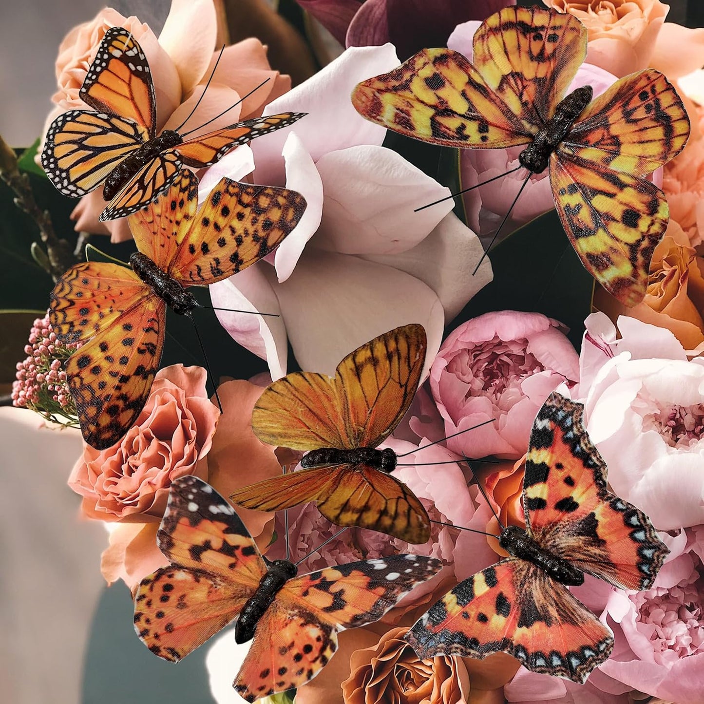 Berfutall-Artificial Feather 3D Butterfly Party Decorations Set of 12 with Clip 6 Color Ornaments for Christmas Tree (YM824)…