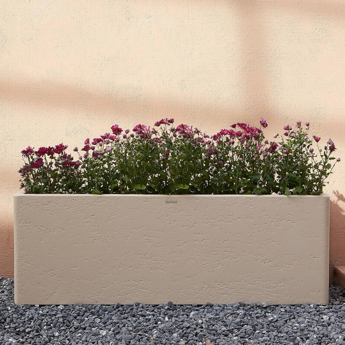 42 Inch Rectangular Concrete Planter（42Lx14Wx15H，58 Pounds）,Durable All-Weather Use with Drainage Holes,Large Rectangular Planter for Outdoor Indoor Plants