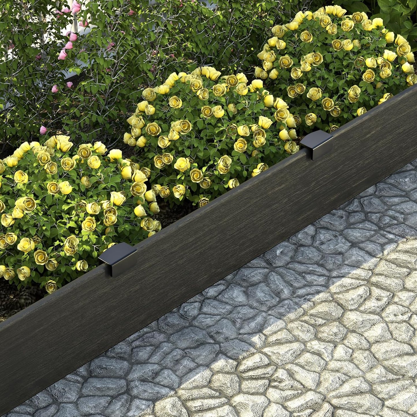 20Pcs Metal Landscape Edging Stakes, 8.5In Garden Stakes Landscape Anchoring Spikes for Terrace Board, Landscape Edging Coil, Grass Barrier, Bender Board, Garden Liner, Black