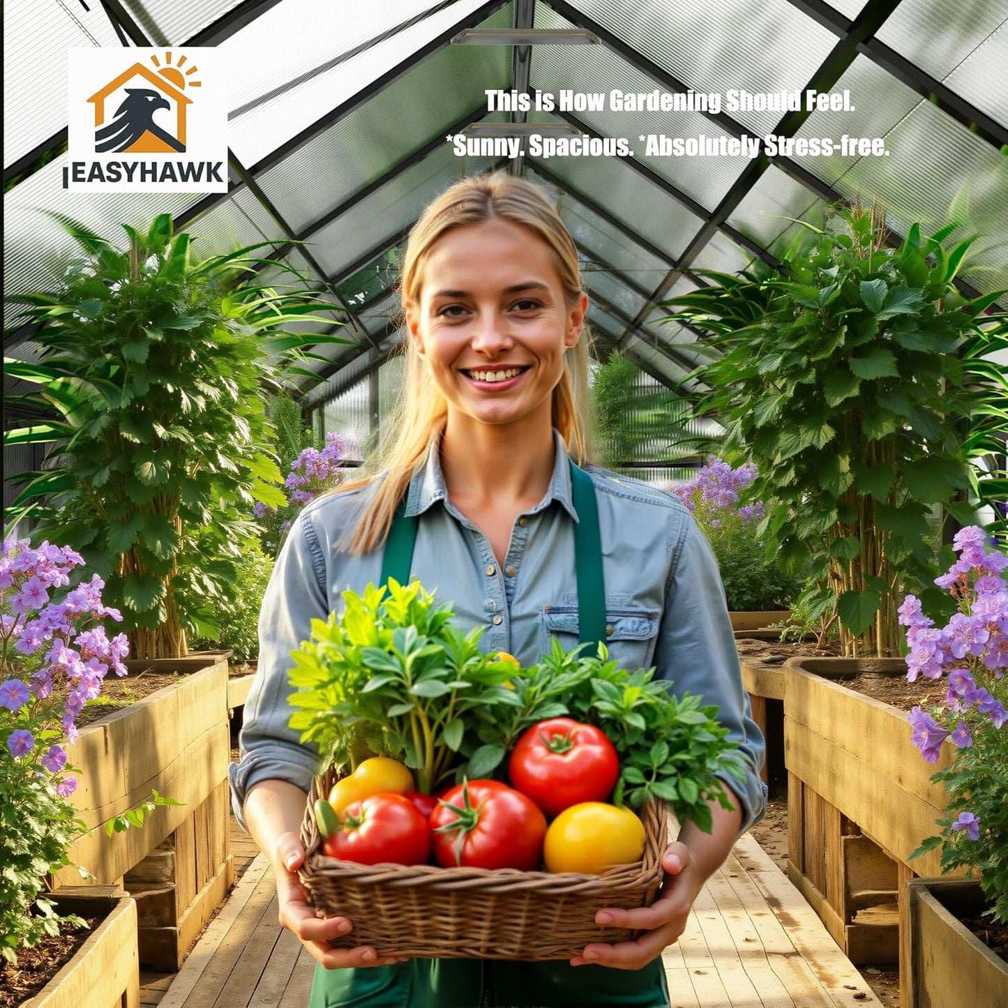 8x16 FT Greenhouse, Polycarbonate Green House with Quick Setup Structure and Roof Vent, Aluminum Large Walk-in Greenhouse for Outside Garden Backyard, Black