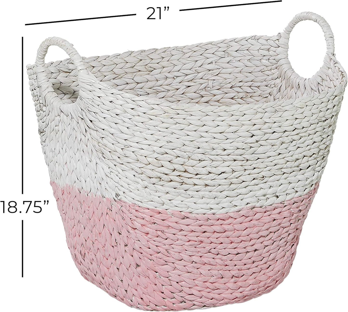 CosmoLiving by Cosmopolitan White Water Hyacinth Storage Basket 19 x 21 x 17