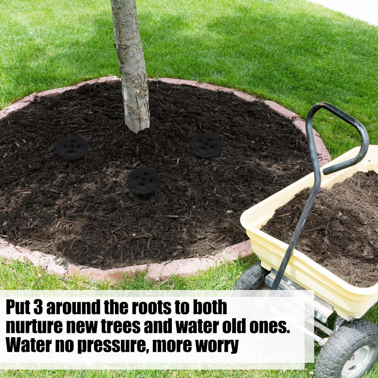 8 Pack Garden Watering Stake Large UV-Protected ABS Plastic Deep Root Irrigation Spike for Trees, Shrubs, Bushes, Shrubs, Flowers, Fruits, Vegetables, Potted Plants (14 Inch)