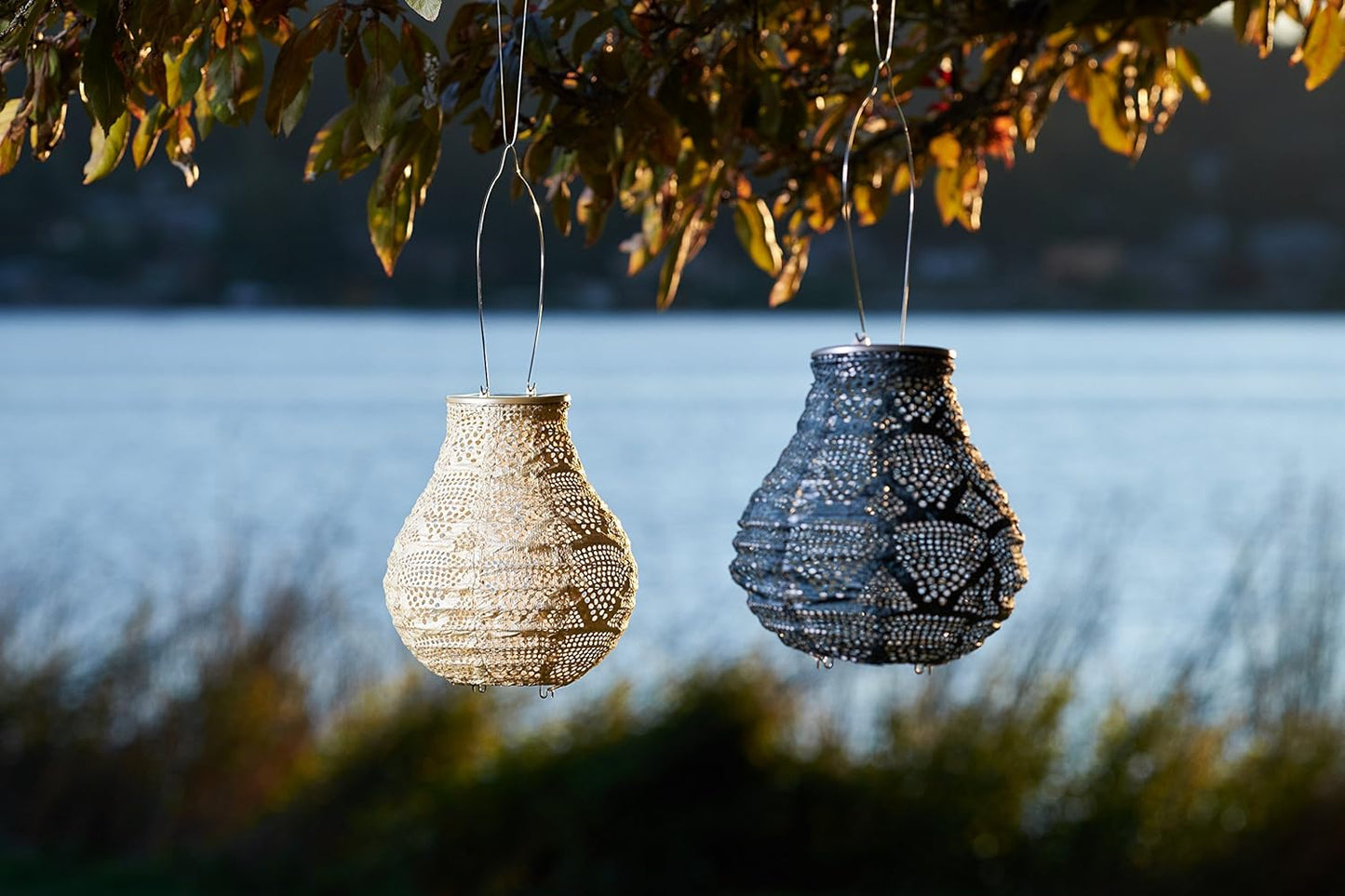 Allsop Soji Stella - Bulb - 8" Outdoor Solar Lantern - Pearl