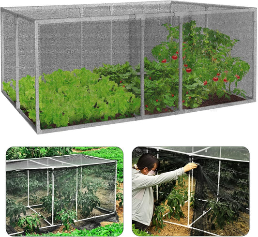 72 * 33 * 30 in Detachable Crop Cages for Garden, Plant Protection Tent with Garden Netting for Vegetables Fruits Flowers,Mesh Plant Covers for Outdoors (Black)