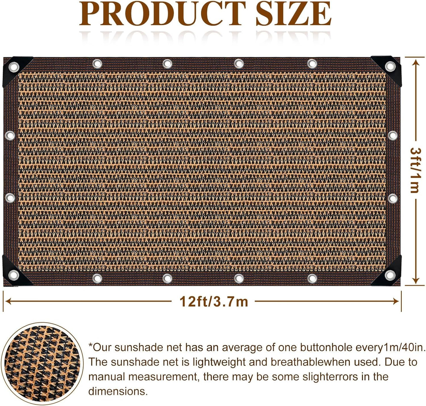 80% Shade Cloth -3x12FT Sunblock Net with Grommet,Lightweight and Durable UV Protection,Shade Cloth for Garden Patio Pergola Balcony Plants Greenhouse Dog Kennel Chicken Coop Outdoor