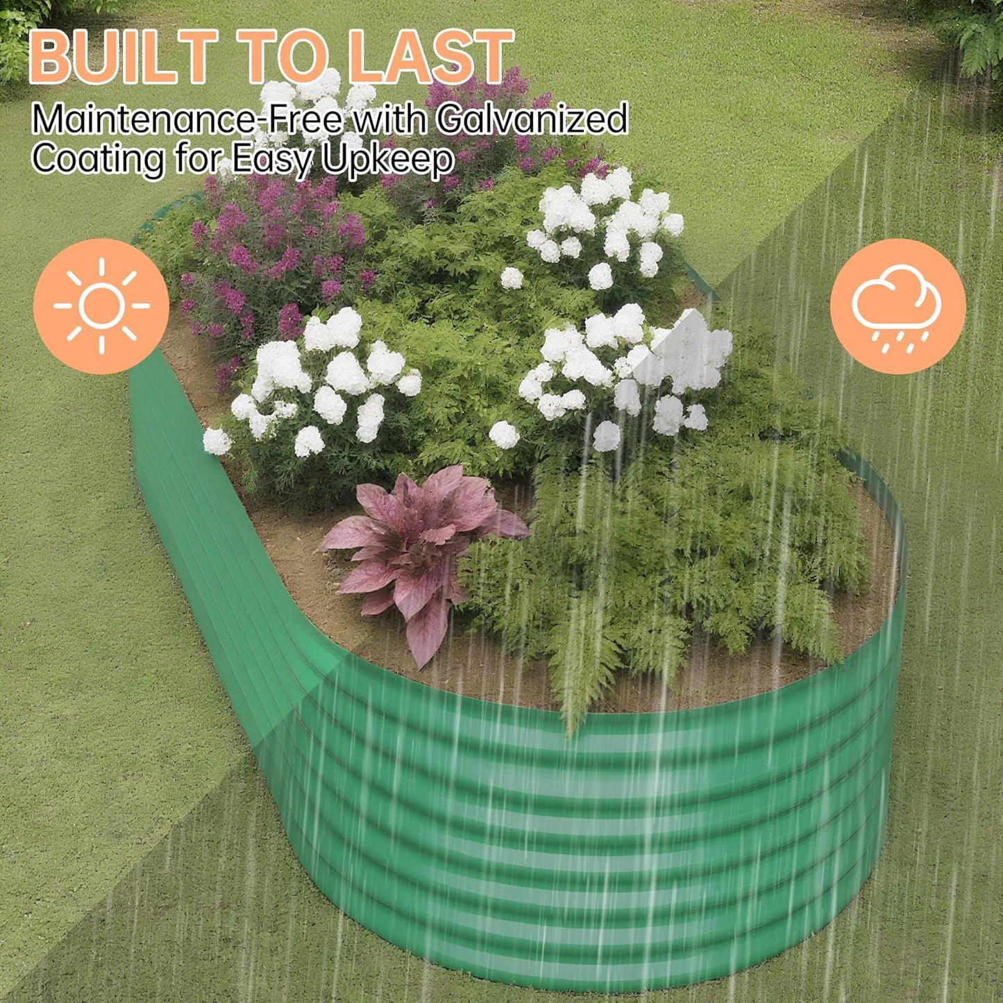 8x4x2ft Galvanized Raised Garden Bed Outdoor, 24" Tall Metal Planter Box for Flowers Herbs Vegetables, Rust-Resistant Raised Garden Beds for Gardening, Easy Assembly Outdoor Garden Box & Planters