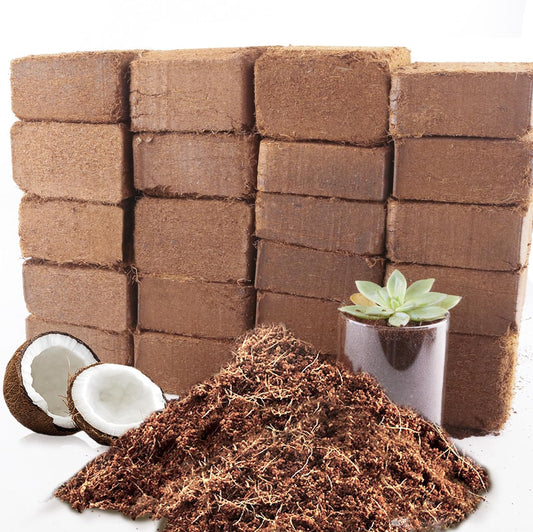 Coco Coir Brick for Plants, 24 Packs 100% Natural Organic Compressed Coconut Coir Fiber with Low EC & PH Balance, High Nutrition Coconut Soil Coco Fiber for Planting, Herbs