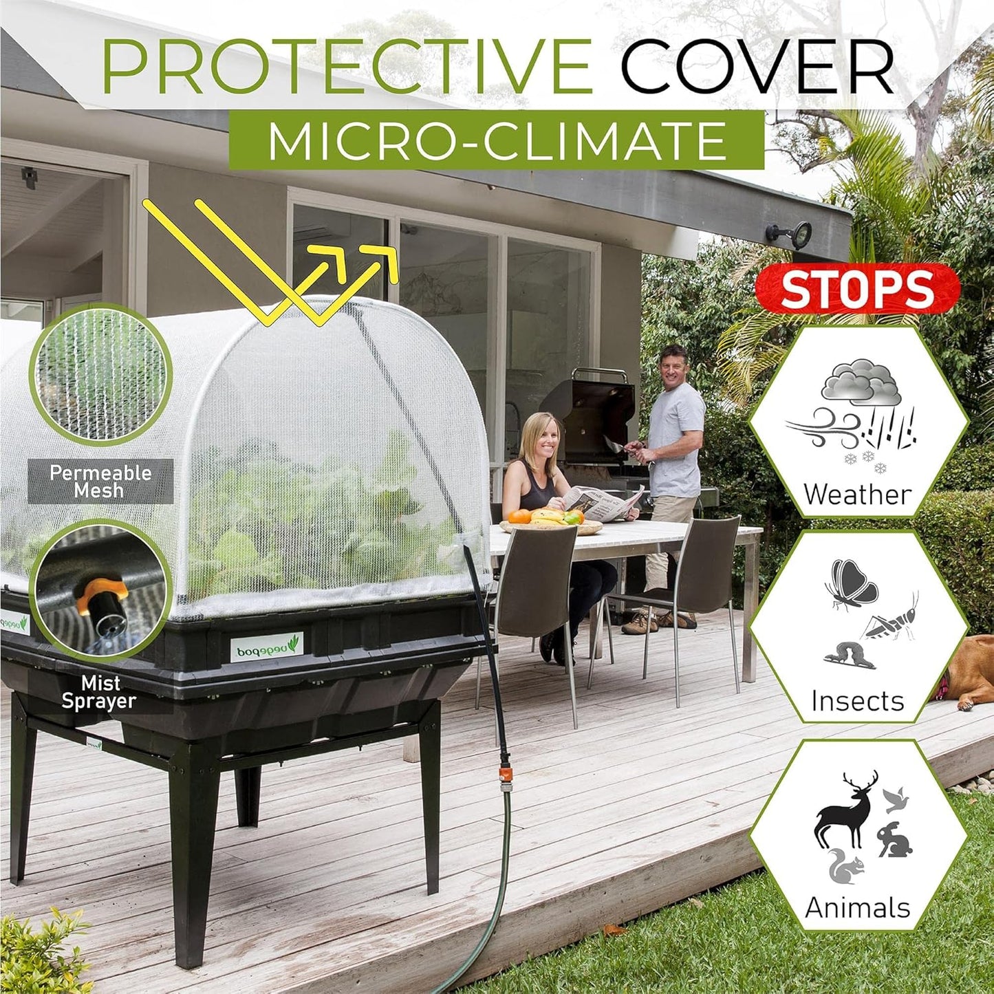 Vegepod - Raised Garden Bed - Self Watering Container Garden Kit with Protective Cover, Easily Elevated to Waist Height, 10 Years Warranty (Large)