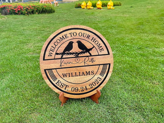 Personalized Anniversary Wedding Gifts for Couple Parent Husband Wife, Wooden Name Sign, Large Rustic Wedding Wall Decor, Custom with Your Names and Dates, Personalized Gift