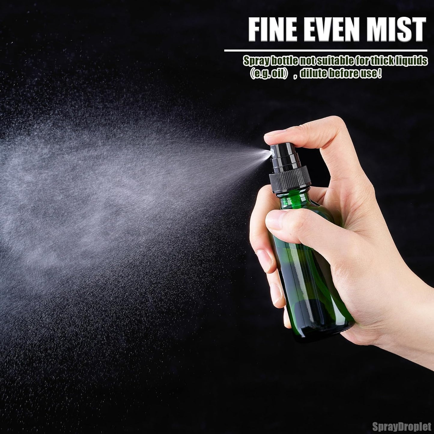 2 oz Glass Spray Bottles, Reusable Fine Mist Sprayer Small Spray Bottle, Leak-Proof Design, Perfect for Travel, Skin Care, Perfumes, Botanical, Cleansing (Green, 2oz-12pcs)